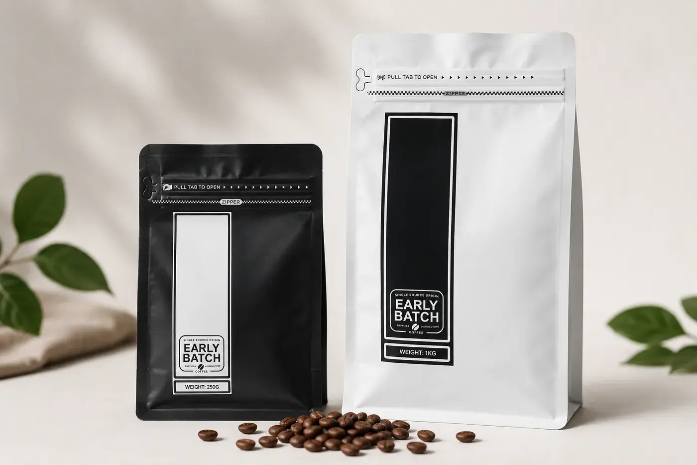 Two bags of Early Batch specialty coffee